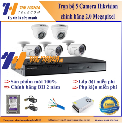 Trọn Bộ 5 Camera Hikvision