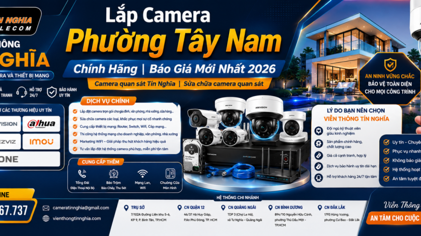 Lắp Camera Phường Tây Nam Chính Hãng | Báo Giá Mới Nhất 2026
