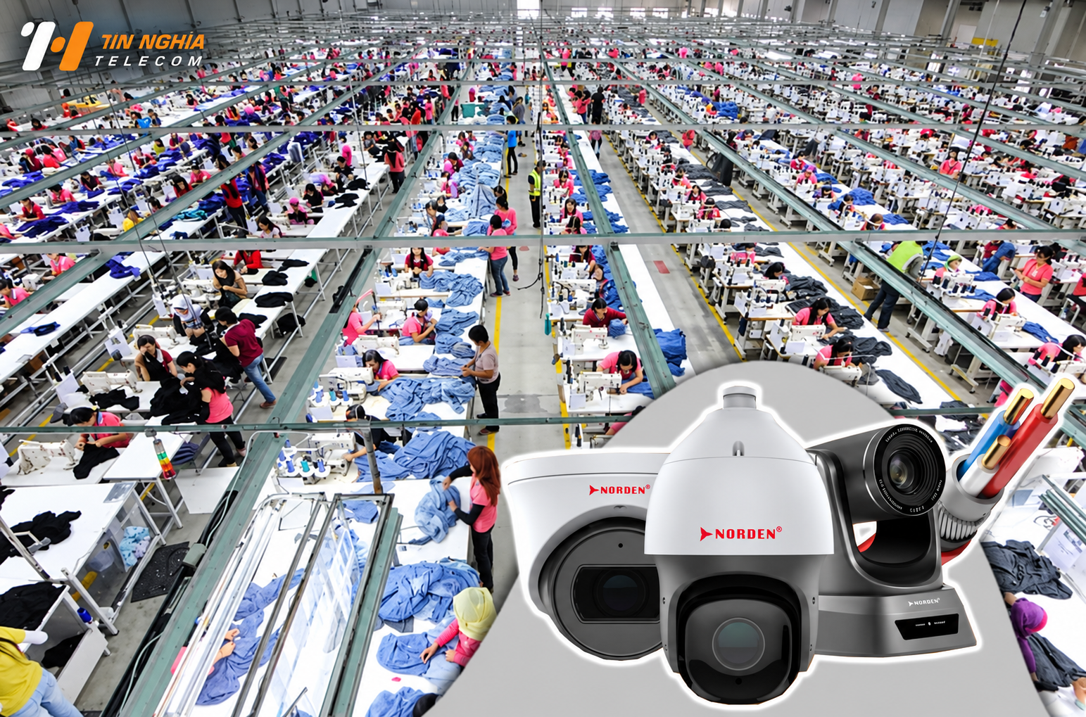 Lắp đặt hệ thống camera giám sát cho nhà xưởng và kho hàng.