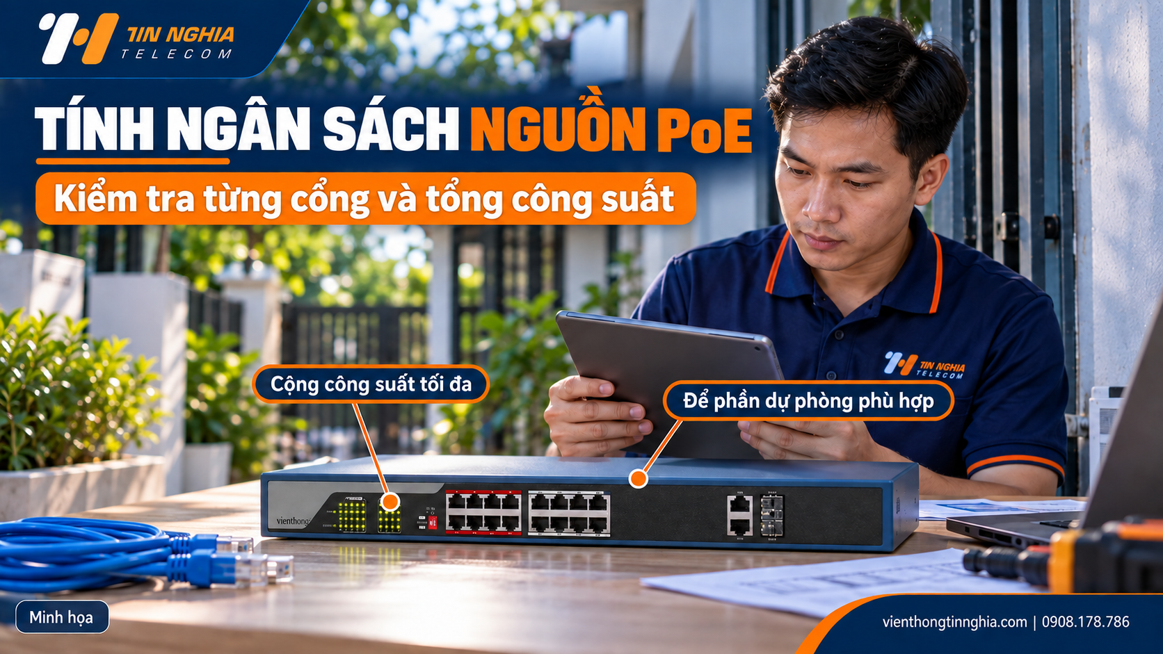 Tính công suất từng cổng và tổng ngân sách nguồn – Viễn Thông Tín Nghĩa