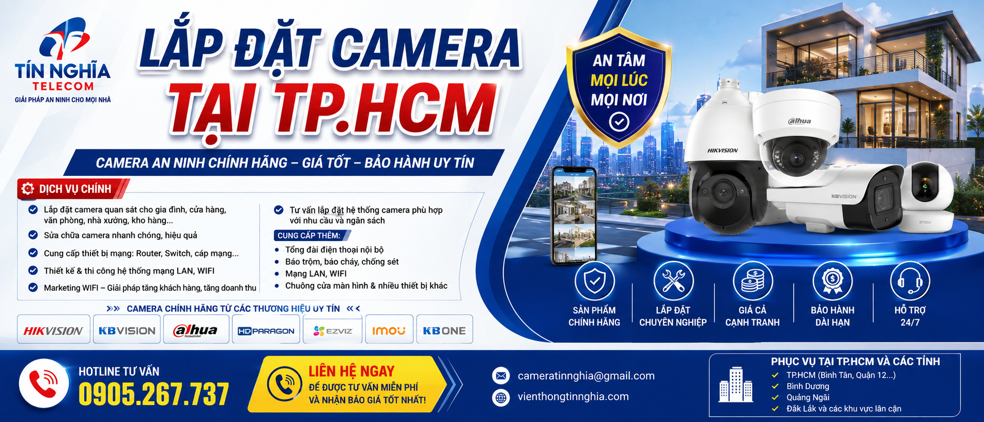 Lắp Đặt Camera Tại TP.HCM – Camera An Ninh Chính Hãng, Giá Tốt