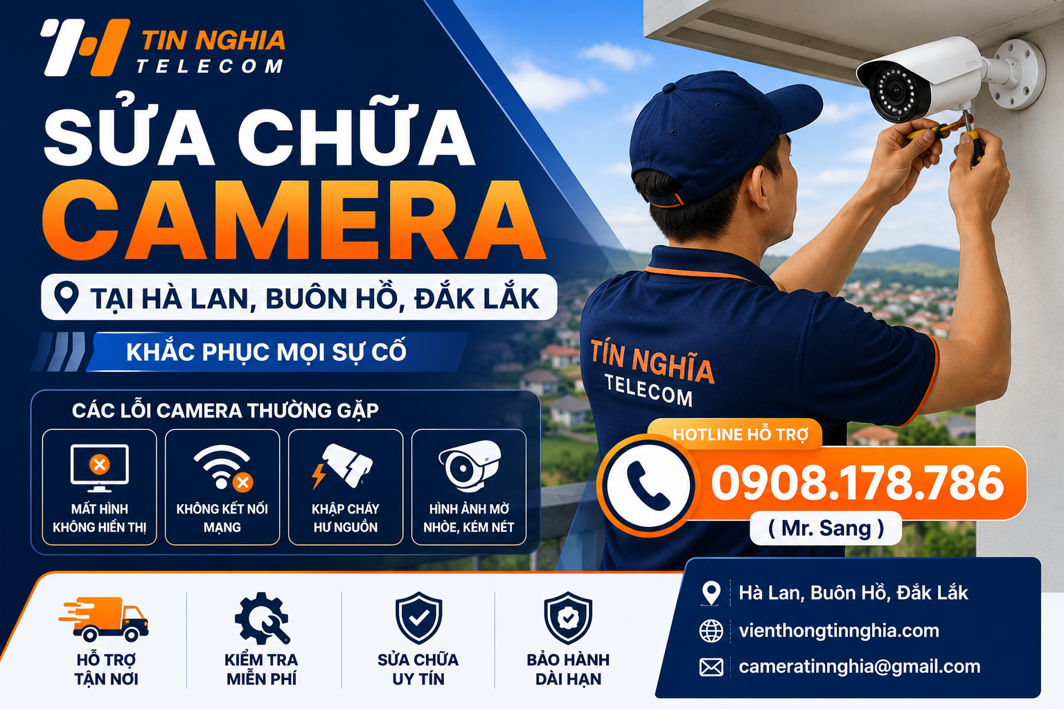 Dịch Vụ Sửa Chữa Camera Tại Hà Lan, Buôn Hồ, Đắk Lắk – Khắc Phục Mọi Sự Cố