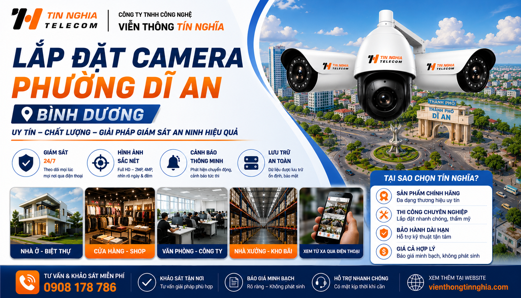 Lắp Camera Phường Dĩ An Uy Tín – Giải Pháp An Ninh Chuyên Nghiệp Tại Bình Dương