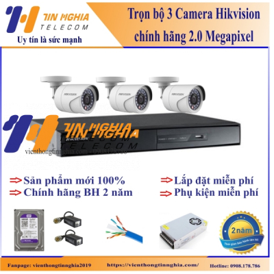 Trọn Bộ 3 Camera Hikvision