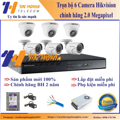 Trọn Bộ 6 Camera Hikvision